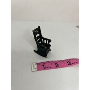 Vintage Cast Iron Metal Rocking Chair Pepper Shakers Painted